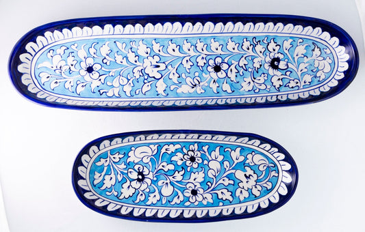 Ferozi Oblong Platter - Multani Blues