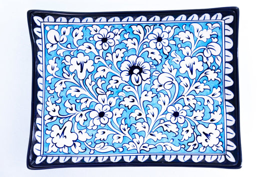 Ferozi Rectangle Platter - Multani Blues