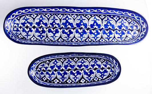 Ghauri Oblong Platter - Multani Blues