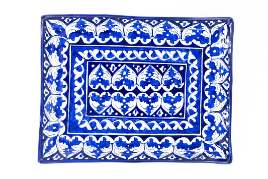 Ghauri Rectangle Platter - Multani Blues