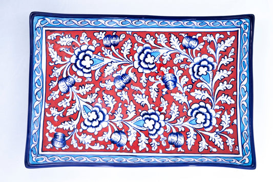 Lalazar Rectangle Platter - Multani Blues