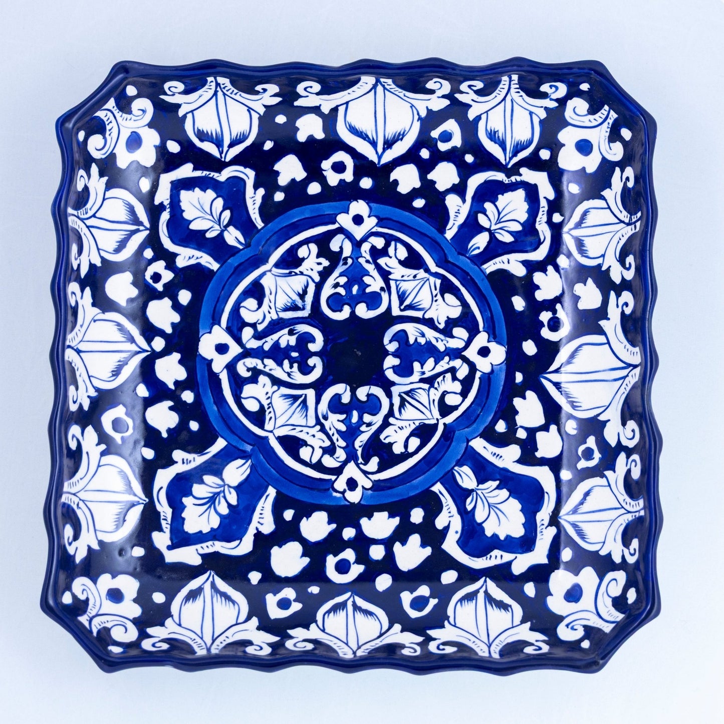 Malika Square Platter - Multani Blues
