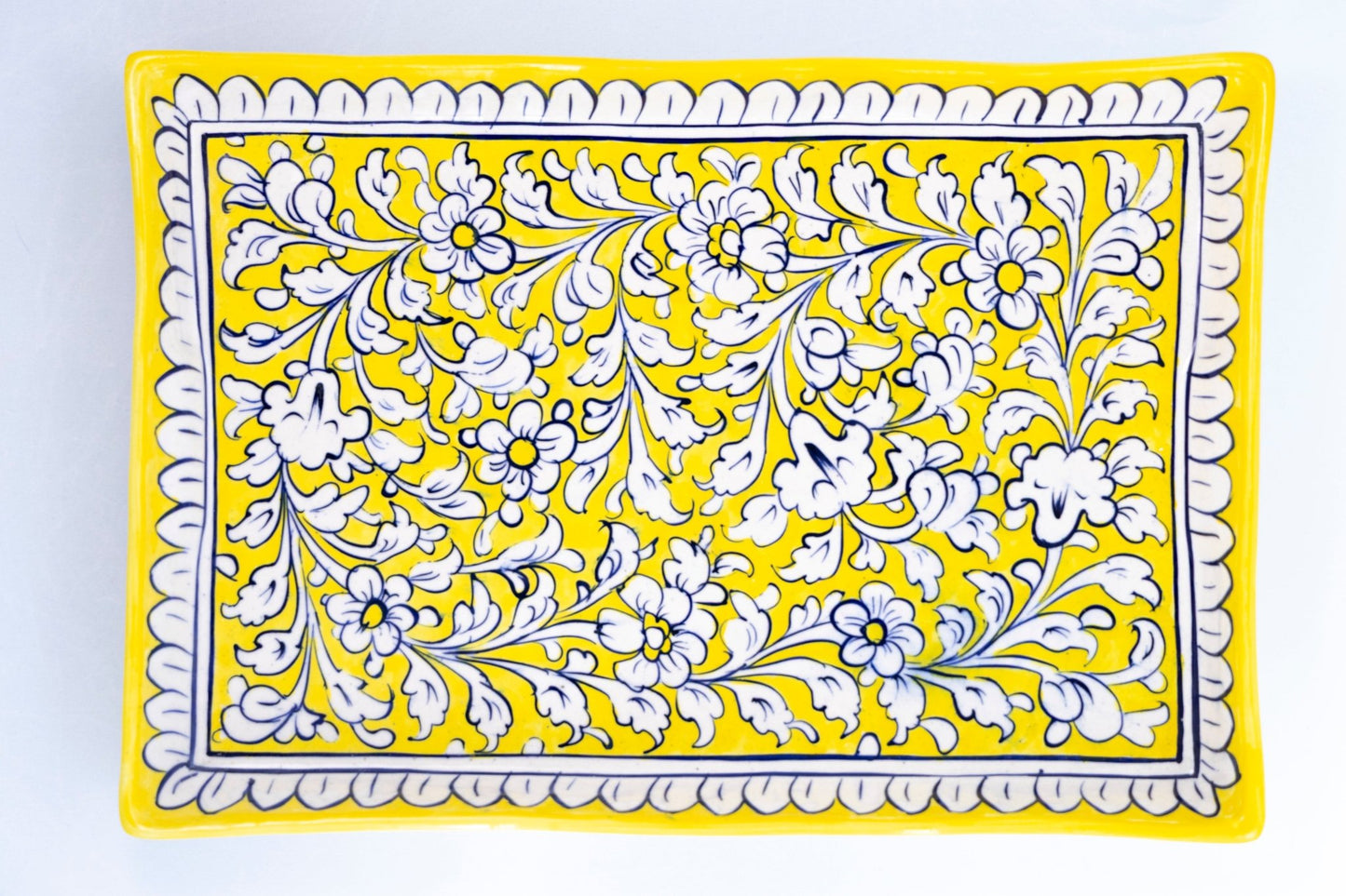 Nargis Rectangle Platter - Multani Blues