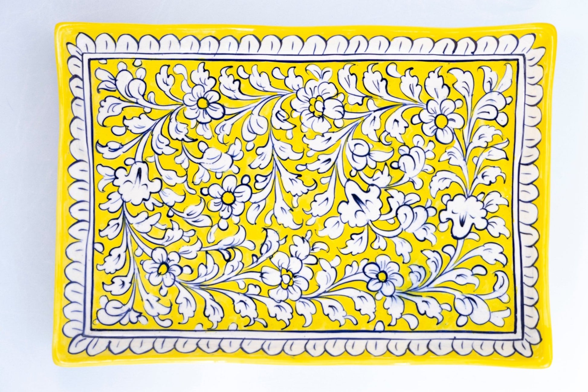 Nargis Rectangle Platter - Multani Blues