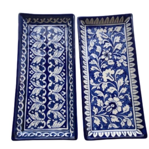 Rectangle Platter – 13” x 5” - Multani Blues